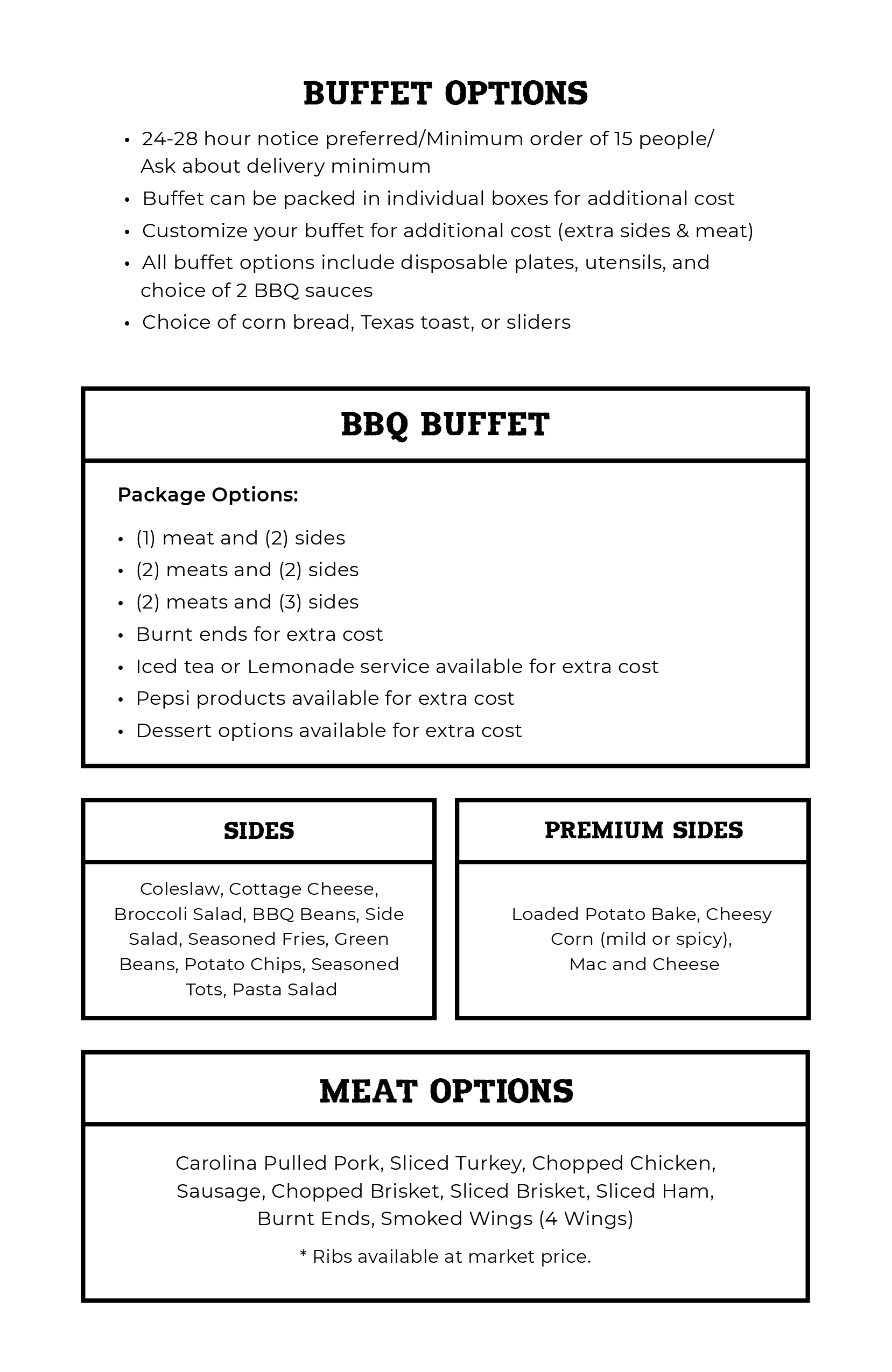 Per Person Buffet Catering In Johnston IA ShortE s BBQ