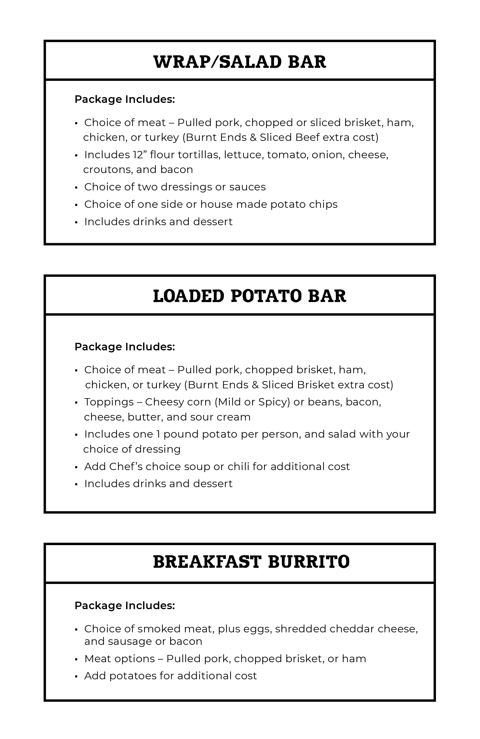 ShortE's BBQ Family-Style Catering Menu
